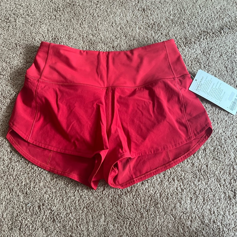 Speed up high rise shorts 2.5 dark red size 6